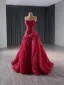 High-end Burgundy Pleated Prom Dresses 2024 Ball Gown Strapless Sleeveless Backless Floor-Length / Long Prom Formal Dresses