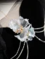 Chic / Beautiful Black Beading Rhinestone Velvet Prom Dresses 2024 Ball Gown Halter Sleeveless Backless Bow Floor-Length / Long Prom Formal Dresses