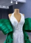 High-end Vintage / Retro Dark Green Prom Dresses 2023 A-Line / Princess Halter Sleeveless Backless Court Train Prom Formal Dresses