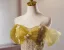 Flower Fairy Champagne Appliques Sequins Short Homecoming Graduation Dresses 2024 Ball Gown Off-The-Shoulder Short Sleeve Backless Tulle