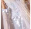 Scintillantes Sexy Argenté Perle Paillettes Robe De Soirée 2026 Trompette / Sirène Bustier Manches Courtes Dos Nu Longue Robe De Ceremonie