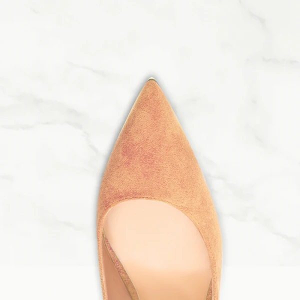 Mode Nues Soirée Daim Escarpins 2023 Cuir 12 cm Talons Aiguilles À Bout Pointu Escarpins Talons Hauts