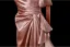 Sexy Rose Gold Satin Evening Dresses 2025 A-Line / Princess Strapless Sleeveless Backless Sweep Train Evening Party Formal Dresses