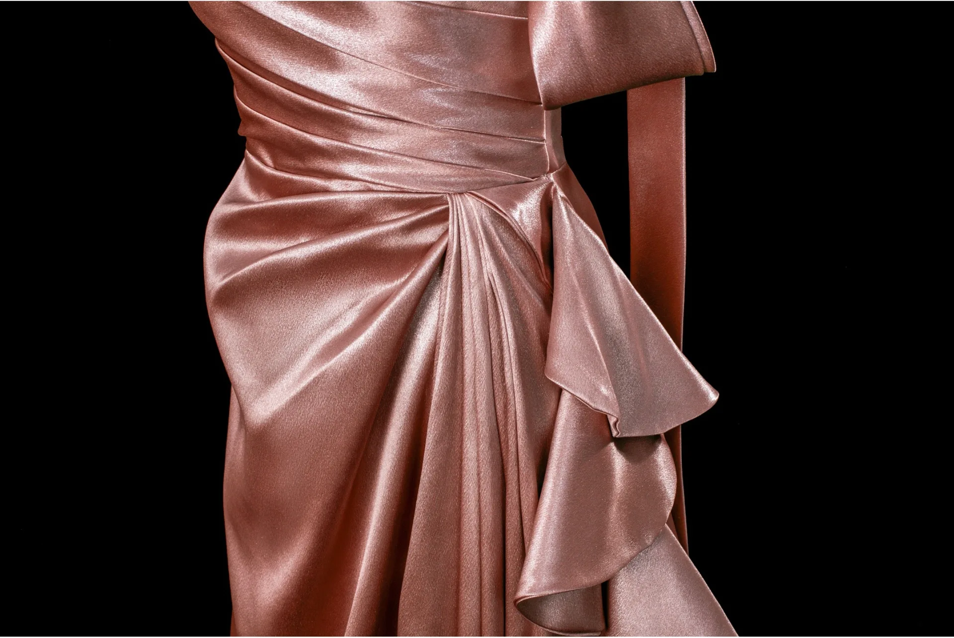 Sexy Rose Gold Satin Evening Dresses 2025 A-Line Princess Strapless Sleeveless Backless