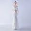 Sparkly Black Sequins Evening Dresses 2024 Trumpet / Mermaid V-Neck Bell sleeves Backless Floor-Length / Long Evening Party Formal Dresses