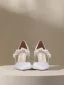 Elegant White Satin Pearl Flower Wedding Shoes 2024 10 cm Stiletto Heels Pointed Toe Wedding Sandals High Heels