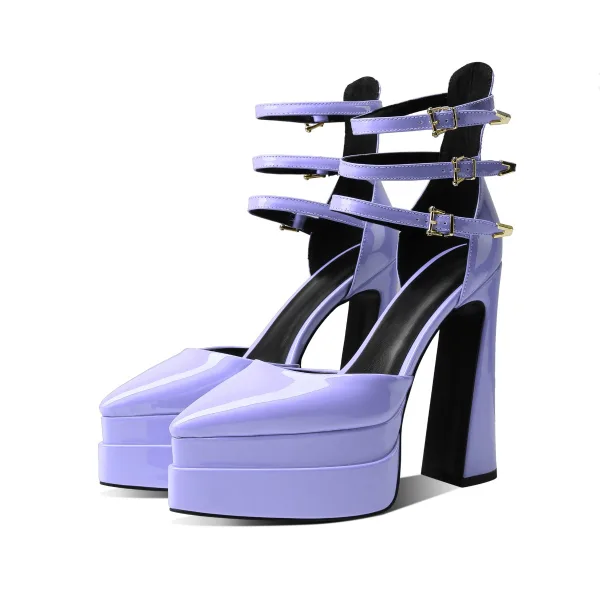 Unusual Green Cocktail Party 14 cm Thick Heels Womens Sandals 2022 Ankle Strap Pointed Toe Womens Shoes High Heels