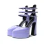 Unusual Green Cocktail Party 14 cm Thick Heels Womens Sandals 2022 Ankle Strap Pointed Toe Womens Shoes High Heels