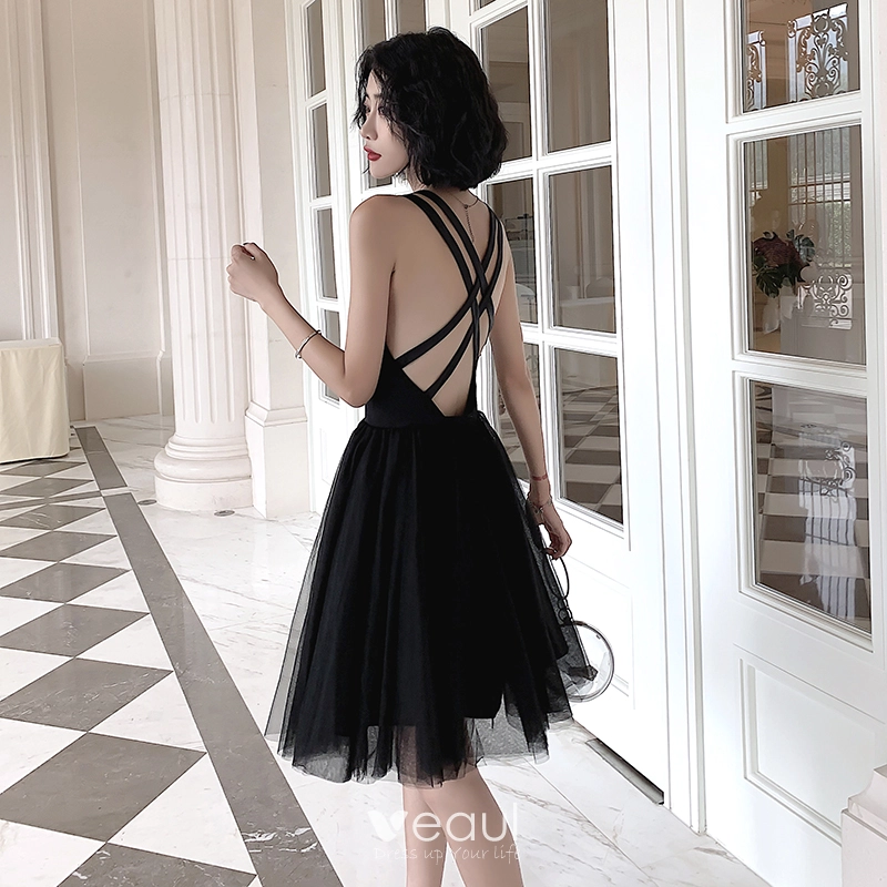 Beautiful Black Layers Knee Length Party Dress, Black Short Formal Dress on  Luulla