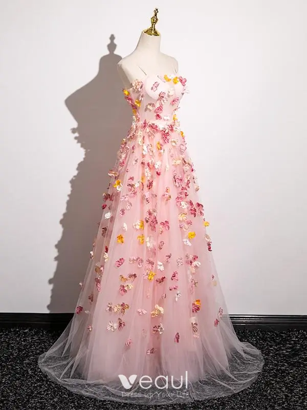 pink flower formal dress Off Shoulder Pink Floral Long Prom, Off the Shoulder Pink Formal, Pink —  Bridelily