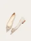 Bling Bling Gold Rhinestone Sequins Flat Wedding Shoes 2024 Pointed Toe Wedding Heels