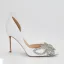 Charmant Weiß Leder Strass Schmetterling Brautschuhe 2022 Spitzschuh 10 cm Stilettos Hochzeit Hochhackige