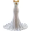Luxury / Gorgeous White Beading Pearl Wedding Dresses 2022 Trumpet / Mermaid Scoop Neck Sleeveless Backless Court Train Wedding