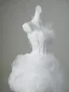 Elegant White Pearl Lace Flower Satin Wedding Dresses 2026 Ball Gown Strapless Sleeveless Backless Floor-Length / Long