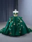 High-end Vintage Mørk Grønn Beading Perle Paljetter Gripende Ruffles Ballkjoler 2024 Ballkjole Kjæreste Korsett Uten Ermer Ryggløse Domstol Tog