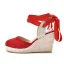 Bohemia Beige Street Wear Womens Sandals 2022 Ankle Strap 10 cm Wedges Waterproof Pointed Toe Womens Sandals