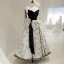 Audrey Hepburn Style Black Printing Prom Dresses 2022 Strapless Sleeveless Bow Backless Floor-Length / Long Formal Dresses