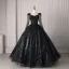 Vintage / Retro Dark Green Beading Pearl Sequins Prom Dresses 2025 Ball Gown Square Neckline Long Sleeve Backless Floor-Length / Long Formal Dresses