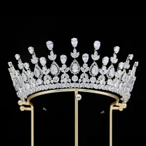 Barokowy Srebrny Rhinestone Ślub Ozdoby Do Włosów Ślubne Tiara 2024 Stop