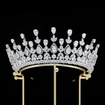 Baroque Silver Rhinestone Wedding Bridal Hair Accessories Tiara 2024 Alloy