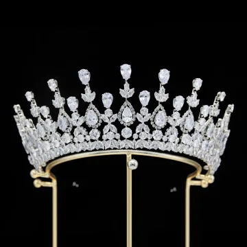 Barokowy Srebrny Rhinestone Ślub Ozdoby Do Włosów Ślubne Tiara 2024 Stop