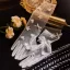 Simple Blanche Appliques Noeud Tulle Mariage Gants Mariage 2026