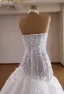 Luxury / Gorgeous White Handmade  Beading Pearl Rhinestone Lace Flower Wedding Dresses 2026 Trumpet / Mermaid Halter Sleeveless Backless Court Train