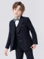 Pool Blue 6-piece Long Sleeve Wedding Boys Wedding Suits 2024 Body Jewellery Coat Pants Shirt Tie Vest