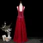 Vintage / Retro Burgundy Prom Dresses 2026 A-Line / Princess Strapless Sleeveless Backless Floor-Length / Long Formal Dresses