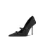 High-end Purple Rhinestone Bow Prom Pumps 2025 Leather 10 cm Stiletto Heels Pointed Toe Pumps High Heels