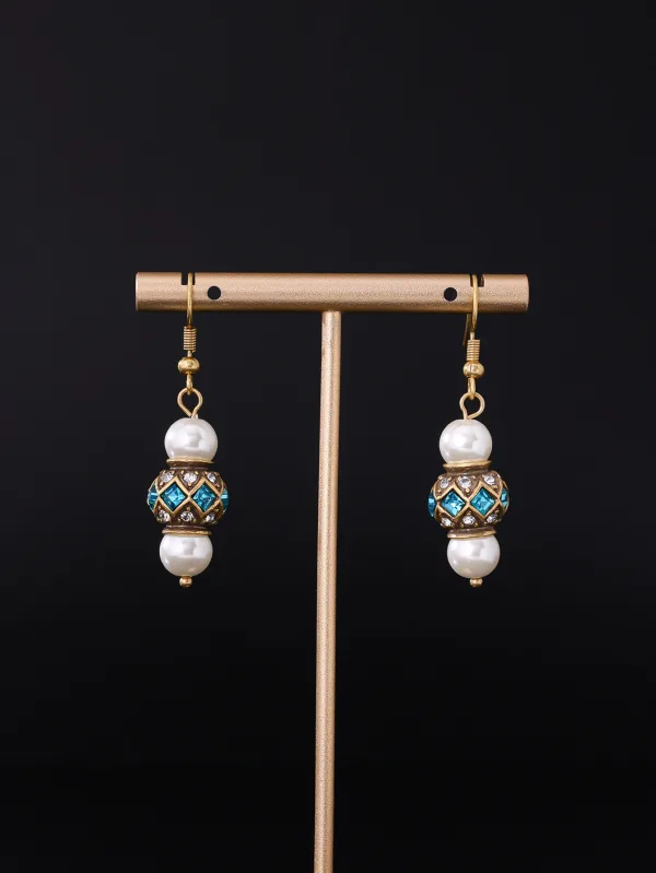 Vintage Medieval Blanco Perla Rhinestone Gala Pendientes Collares Pulseras Accesorios 2025
