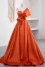Mode Orange Satin Robe De Bal 2023 Princesse Bretelles Spaghetti Noeud Sans Manches Dos Nu Longue Promo Robe De Ceremonie
