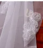 Elegant White Beading Lace Flower Wedding Veils 2024