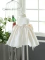 Charmant Blanche Noeud Perle Anniversaire Robe Ceremonie Fille 2023 Encolure Dégagée Gonflée Manches Courtes Courte