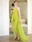 Amazing / Unique Lime Green Evening Dresses Jumpsuit 2022 A-Line / Princess Strapless Sleeveless Backless Floor-Length / Long Evening Party