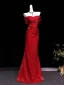 Sexy Red Evening Dresses 2026 Trumpet / Mermaid Off-The-Shoulder Short Sleeve Backless Floor-Length / Long Formal Dresses