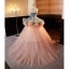 Mote Rødmende Rosa Gripende Ruffles Ballkjoler 2023 Ballkjole Strapless Uten Ermer Ryggløse Feie Tog Ball Formelle Kjoler
