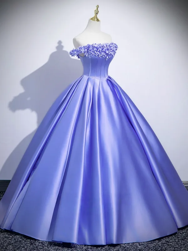 Élégant Lavande Appliques Robe De Bal 2025 Robe Boule De l'épaule Manches Courtes Dos Nu Longue Robe De Ceremonie