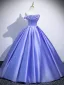 Élégant Lavande Appliques Robe De Bal 2025 Robe Boule De l'épaule Manches Courtes Dos Nu Longue Robe De Ceremonie