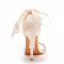 Élégant Blanche Perle Bride Cheville Noeud Soirée Sandales Femme 2023 10 cm Talons Aiguilles Talons Hauts Peep Toes / Bout Ouvert Sandales