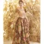Vintage / Retro Fancy Gold Printing Prom Dresses 2023 A-Line / Princess Square Neckline Puffy Short Sleeve Backless Floor-Length / Long Prom Formal Dresses
