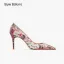 Mote Multi-Farger Lær Slangeskinn Print Aften Pumps 2023 10 cm Stiletthæler Spisse Pumps Høyhælte