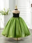 Chic / Beautiful Green Rhinestone Birthday Flower Girl Dresses 2024 Ball Gown Strapless Sleeveless Floor-Length / Long