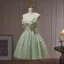 Sexy Sage Green Beading Appliques Short Homecoming Graduation Dresses Cocktail Dresses 2023 Strapless Sleeveless Backless Formal Dresses