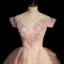 Charming Blushing Pink Prom Dresses 2022 A-Line / Princess Off-The-Shoulder Pearl Sequins Ruffle Sleeveless Backless Floor-Length / Long Prom Formal Dresses