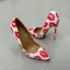 Mode Vita Afton Utskrift Pumps 2025 12 cm Stilettklackar Spetsiga Högklackade