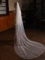 Vintage / Retro White Glitter Rhinestone Wedding Veils 2025 2 m Tulle