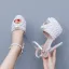 Elegant Beige Pearl Wedding Shoes 2024 14 cm Stiletto Heels Open / Peep Toe Wedding Sandals High Heels