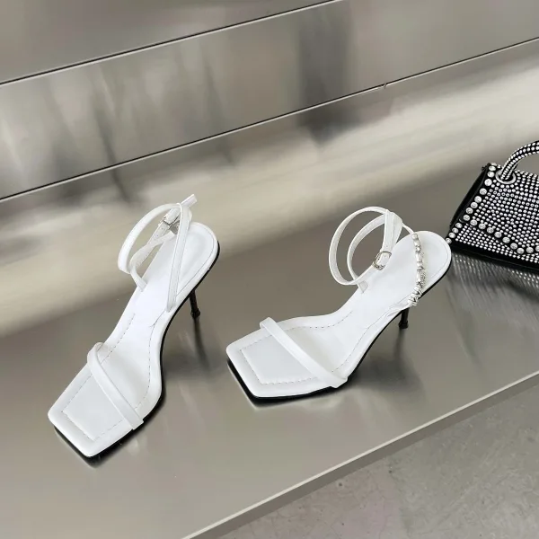 Sexy Noire Vêtement de rue Sandales Femme 2022 Bride Cheville 9 cm Talons Aiguilles Peep Toes / Bout Ouvert Sandales Talons Hauts