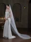 Vintage / Retro White Glitter Rhinestone Wedding Veils 2025 2 m Tulle